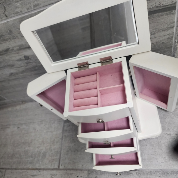 White Jewelry Organizer Cabinet - Picture 2 of 3